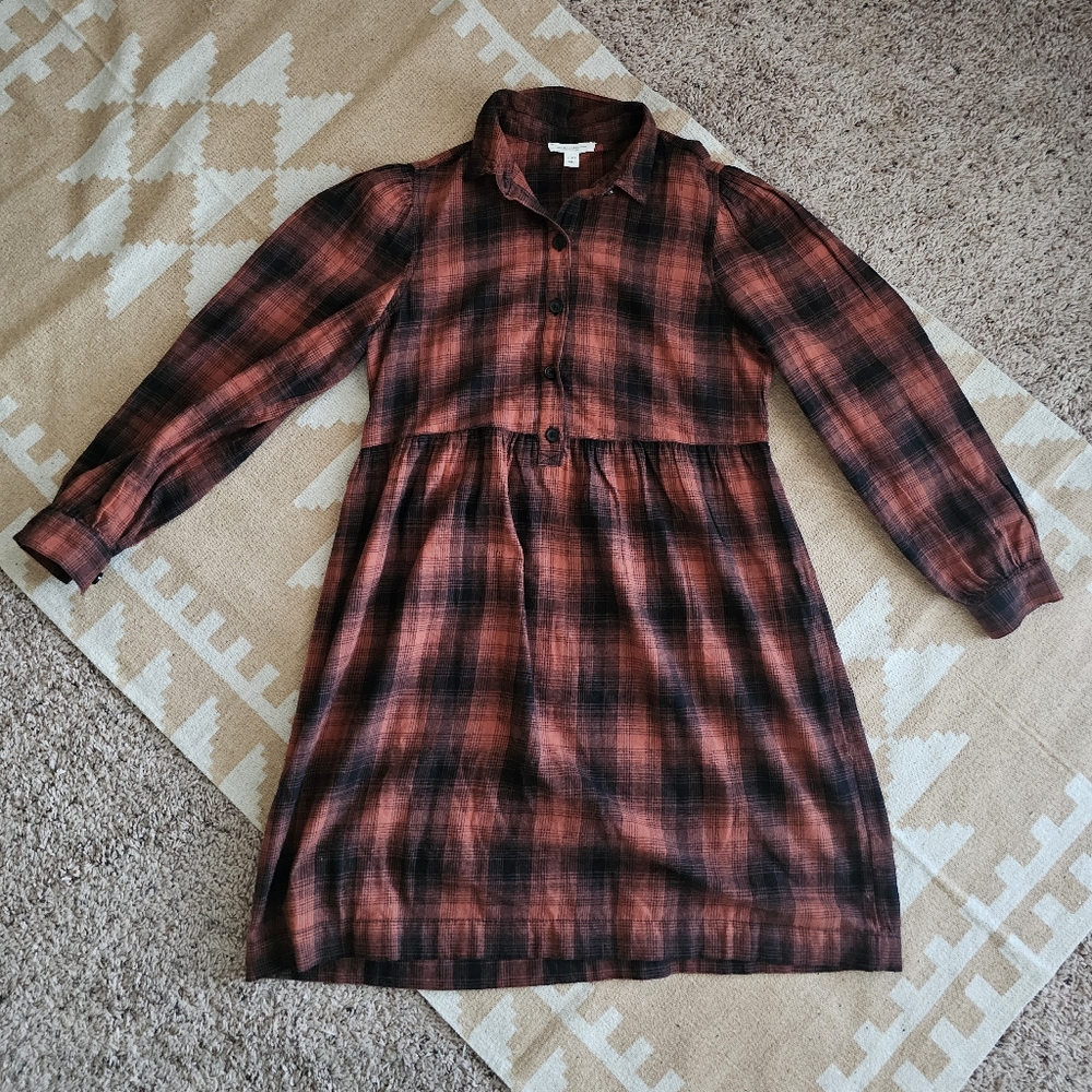 🤎Beachlunchlounge Plaid Long Sleeve Dress